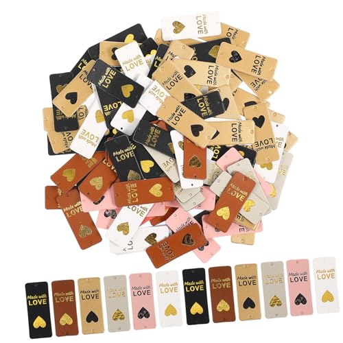 Hohopeti 100 Stück PU Lederlabels zum Annähen Handgemachte Strick Häkel zubehör Bunte DIY Etiketten für Jeans Taschen Hüte Pullover und Kreative Nähprojekte Hohopeti 100 Stück PU Lederlabels zum Annähen Handgemachte Strick Häkel zubehör Bunte DIY Etiketten für Jeans Taschen Hüte Pullover und Kreative Nähprojekte von Hohopeti