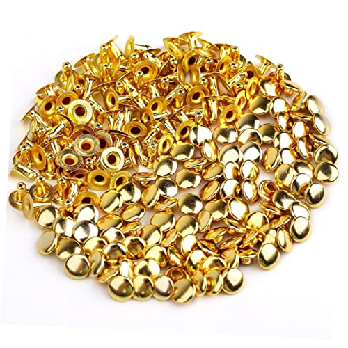 Hohopeti 100 Stück Runde Pilz Nieten aus Metall DIY Punk Ziernieten für Leder Kleidung Schuhe Taschen Armbänder Goldfarbene Metallbolzen für Dekoration Hohopeti 100 Stück Runde Pilz Nieten aus Metall DIY Punk Ziernieten für Leder Kleidung Schuhe Taschen Armbänder Goldfarbene Metallbolzen für Dekoration von Hohopeti