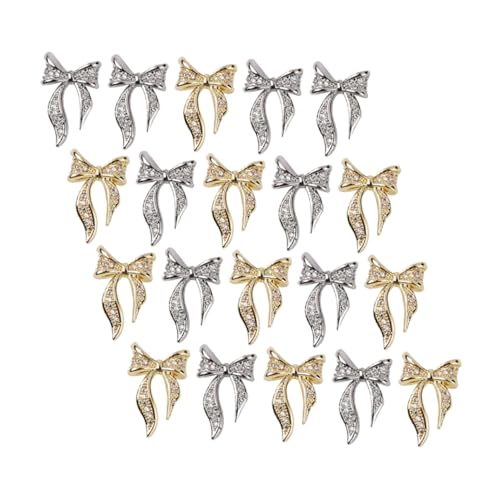 Hohopeti 100 Stück Schleifen Nagelschmuck Gold Silber Bowknot Nail Charms für Kreative Nail Art Selbstklebende Maniküre Accessoires für Besondere Anlässe und DIY Designs Hohopeti 100 Stück Schleifen Nagelschmuck Gold Silber Bowknot Nail Charms für Kreative Nail Art Selbstklebende Maniküre Accessoires für Besondere Anlässe und DIY Designs von Hohopeti