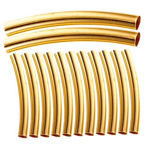 Hohopeti 100 Stück Schmuckherstellungsröhren Gebogene Röhrenperlen Metallröhren Abstandsperlen Metallröhren Schmuckperlen Für Armbänder Halsketten Schmucksets von Hohopeti