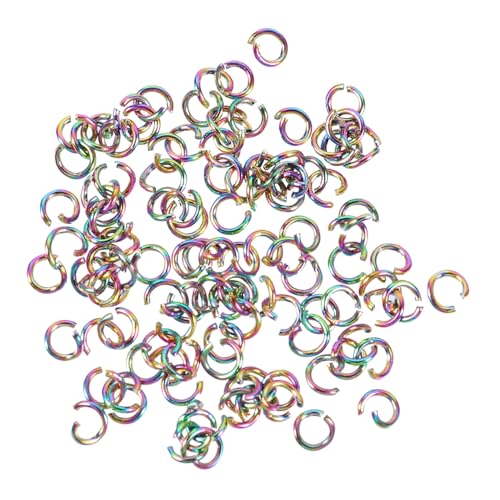 Hohopeti 100 Stück Teiliges Bunte Edelstahl Sprungringe Offen Langlebig Hautfreundlich für Schmuckherstellung DIY Halsketten Armbänder Schlüsselanhänger Zubehör von Hohopeti