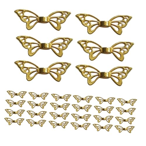 Hohopeti 100 Stück Teiliges Filigrane Schmetterling Anhänger aus Langlebiger Legierung mit Hohlraum design und Mittlerem für DIY Schmuckherstellung Halsketten und Haarschmuck Zubehör von Hohopeti