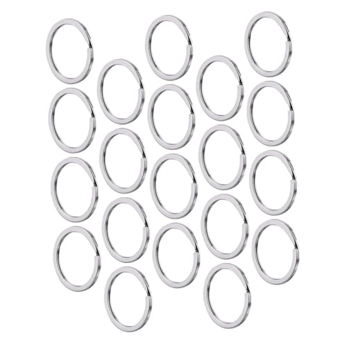 Hohopeti 100 Stück Teiliges Metall Schlüsselringe Runde Flache Spalt Ringe DIY Schlüsselanhänger Zubehör für Autoschlüssel und Bastelprojekte Robuste Langlebige Schlüsselringe von Hohopeti