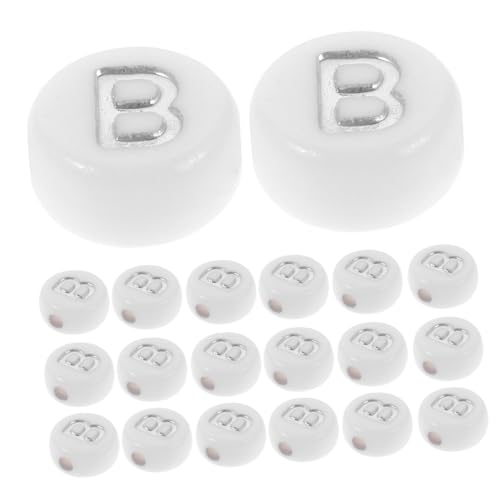 Hohopeti 100 Stück Weiße Buchstabenperlen Acryl Flach Rund Silber Buchstabe B Schmuckherstellung Perlen für DIY Armbänder Halsketten Schlüsselanhänger Bastelprojekte Hohopeti 100 Stück Weiße Buchstabenperlen Acryl Flach Rund Silber Buchstabe B Schmuckherstellung Perlen für DIY Armbänder Halsketten Schlüsselanhänger Bastelprojekte von Hohopeti