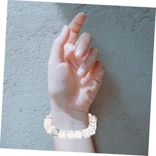 Hohopeti 100 Stück Würfel Glasperlen zum Auffädeln für Schmuckherstellung Bunte Kristallperlen für Halsketten Armbänder DIY Basteln Leichte Glatte Oberfläche Perlen für Ketten und von Hohopeti