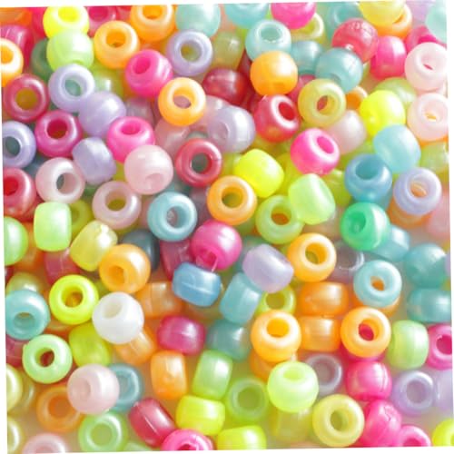 Hohopeti 1000 Stück Bunte Kunststoffperlen Große Loch Perlen DIY Schmuckherstellung Bastelset Armbänder Halsketten Kreativitätsförderndes Perlen Kit von Hohopeti