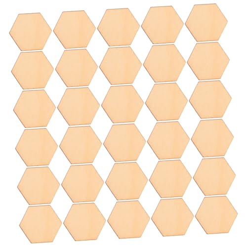Hohopeti 100Stück Buchenholz Sechseckige Holzstücke für DIY Handwerk und Dekoration Hochzeiten Geburtstagsfeiern und Weihnachtsfeiern Natürliche Ornamente von Hohopeti