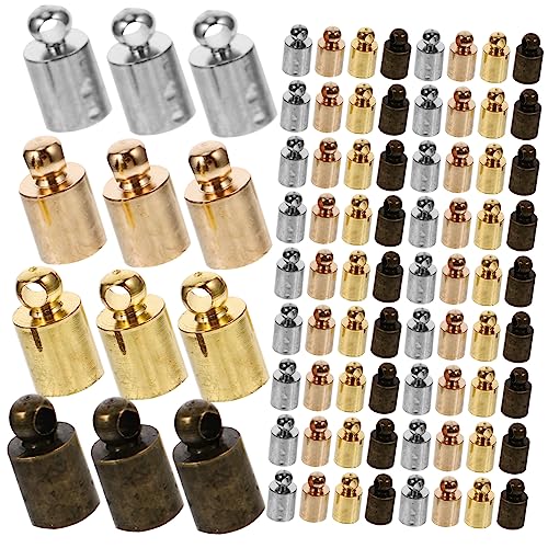 Hohopeti 100Stücke Quaste Endkappen Metall Multifunktionale Schnurstopper für Schmuckherstellung für Armbänder und Langlebig und Sicher der Anwendung von Hohopeti