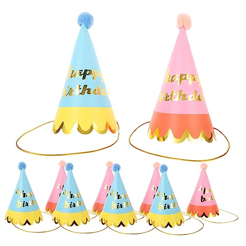 Hohopeti 10St Kopfbedeckung für Geburtstagsfeiern Party-Kopfbedeckung Geburtstagshut-Requisite für Kinder partyhüte kinder party hut Tiara Partyhut für Kinder Geburtstagshut prop Papier von Hohopeti