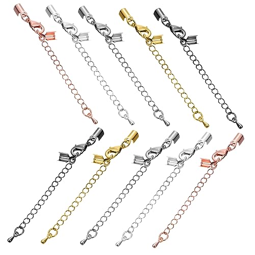 Hohopeti 10Stücke Karabinerverschlüsse und Biegeringe für Armbänder und Kordelenden für DIY Schmuckherstellung Stabiler Verschluss Zubehör von Hohopeti