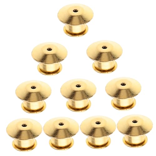 Hohopeti 10Stücke Metall Sicherheitsstifte mit Flacher Rückseite Stabile Verschlüsse für Broschen Anstecker Krawattennadeln Goldene Pin Verschlüsse für Vielseitige Anwendungen von Hohopeti