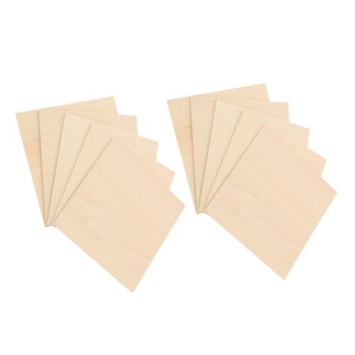 Hohopeti 10Stücke Unfertige Holzbretter Lindenholz für DIY Projekte Handgefertigte Holzplatten für Kunsthandwerk Modellbau und Dekoration von Hohopeti