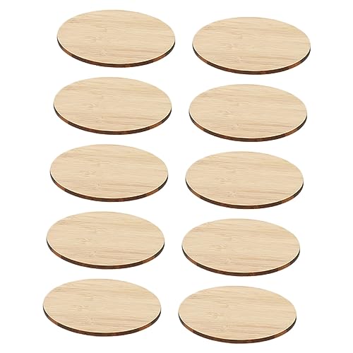Hohopeti 10Stücke Unlackierte Bambusrohlinge Kreise für DIY Malerei Doppelseitiges Design für Bastelprojekte für Geschenkanhänger und Dekorationen von Hohopeti