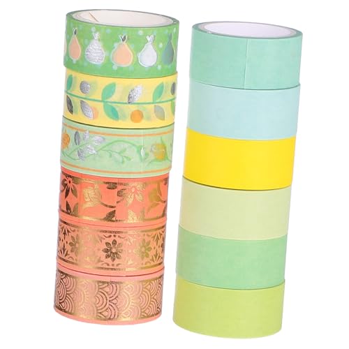 Hohopeti 12 Rollen Washi Tape Goldfolie Dekoratives Klebeband Sticky Paper Tape für Scrapbooking DIY Basteln Langlebig und Einfach zu Schneiden für Planer und Geschenkverpackung Hohopeti 12 Rollen Washi Tape Goldfolie Dekoratives Klebeband Sticky Paper Tape für Scrapbooking DIY Basteln Langlebig und Einfach zu Schneiden für Planer und Geschenkverpackung von Hohopeti