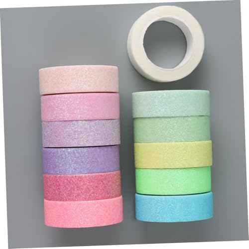 Hohopeti 12 Rollen Washi Tape Klebeband Lang Klebend Vielseitig DIY Scrapbook Dekoration Geschenkverpackung Basteln Masking Tape für Kunst Handwerk von Hohopeti