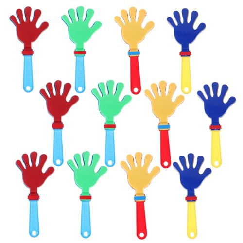 Hohopeti 12 Stück Handklatschen aus Kunststoff Bunte Noisemaker für Party Mitgebsel Leichte Sichere Handklatschen für Jungen und Mädchen Geburtstagsfeier Zufällige Farbe Zufällige Farbe von Hohopeti