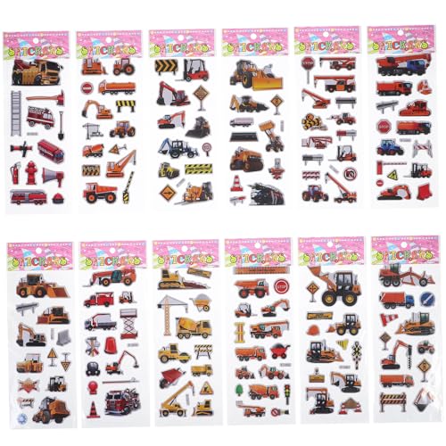 Hohopeti 12 Stück Teiliges Baustellenfahrzeug Sticker Set für Wiederverwendbare Aufkleberbögen mit Bagger Lkw und Traktor Motiven Pädagogisch Wertvoll Vielseitig Einsetzbar für Papier Hohopeti 12 Stück Teiliges Baustellenfahrzeug Sticker Set für Wiederverwendbare Aufkleberbögen mit Bagger Lkw und Traktor Motiven Pädagogisch Wertvoll Vielseitig Einsetzbar für Papier von Hohopeti