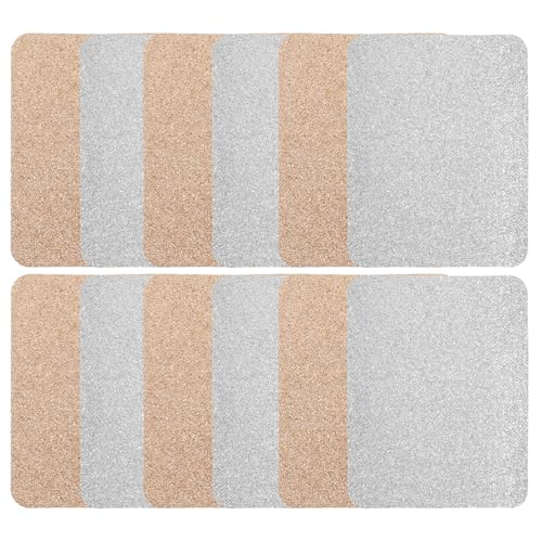 Hohopeti 12 Stück Teiliges Bügel flicken aus Glitzerndem Denim Silber Rechteckige Aufbügelflicken zum Reparieren und Verzieren von Jeans Jacken Taschen und Kleidung Langlebig und von Hohopeti