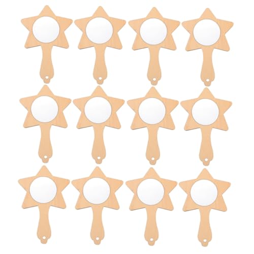 Hohopeti 12 Stück Teiliges DIY Holzspiegel Bastelset für Kinderhandspiegel zum Bemalen und Verzieren Handgemachte Bastelvorlage aus Holz Kreative Bastelidee für Mädchen und Jungen Fördert Hohopeti 12 Stück Teiliges DIY Holzspiegel Bastelset für Kinderhandspiegel zum Bemalen und Verzieren Handgemachte Bastelvorlage aus Holz Kreative Bastelidee für Mädchen und Jungen Fördert von Hohopeti