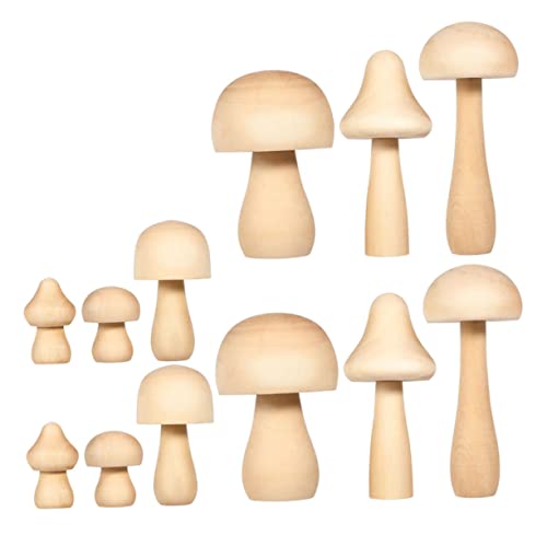 Hohopeti 12stücke Unfertige Holz Pilze Zum Bemalen Für Junge Mädchen Diy Handwerk Pilz Dekoration Pilze Zum Selbermachen Mit Graffiti Malen von Hohopeti