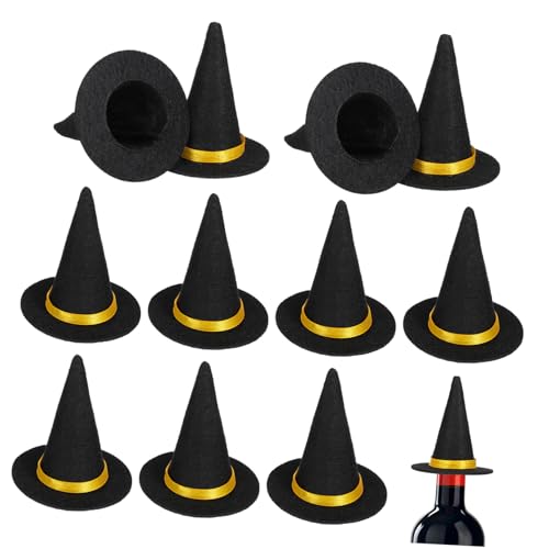 Hohopeti 12 Stück Teiliges Mini Hexenhut Weinflaschen Deko aus Robustem Material Vielseitig als Halloween Party Accessoire und DIY Bastelzubehör für Festliche Flaschenverzierungen Hohopeti 12 Stück Teiliges Mini Hexenhut Weinflaschen Deko aus Robustem Material Vielseitig als Halloween Party Accessoire und DIY Bastelzubehör für Festliche Flaschenverzierungen von Hohopeti
