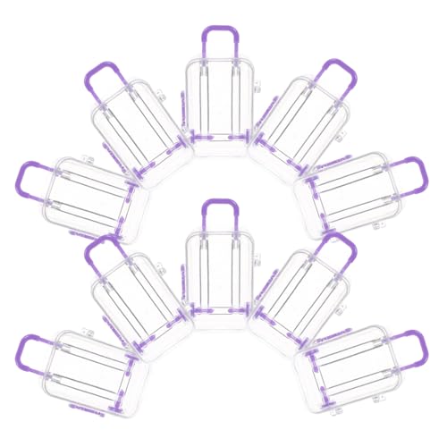 Hohopeti 12 Stück Teiliges Mini Koffer Transparente Süßigkeitenboxen Stabile Kunststoff Reise themen Party Favor Boxen Vielseitig Einsetzbar als Gastgeschenke für Hochzeit Geburtstag von Hohopeti