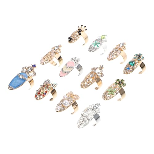 Hohopeti 12 Stück Teiliges Nagelringe mit Kristallverzierung Modische Nail Art Schmuckdekoration Verstellbare Fingerringe für Kreative Maniküre Geeignet für Party Hochzeit Festtage Hohopeti 12 Stück Teiliges Nagelringe mit Kristallverzierung Modische Nail Art Schmuckdekoration Verstellbare Fingerringe für Kreative Maniküre Geeignet für Party Hochzeit Festtage von Hohopeti