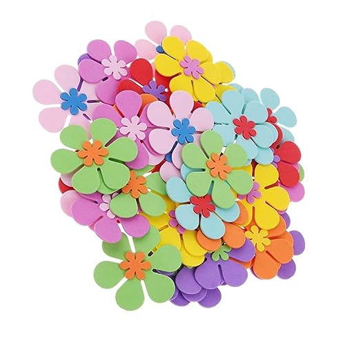 Hohopeti 120 Stück Teiliges DIY Blumen Deko aus Hochwertigem Schaumstoff Bunte Blütenornamente für Kreative Bastelprojekte Sichere und Langlebige Dekoration für Kindergarten und von Hohopeti
