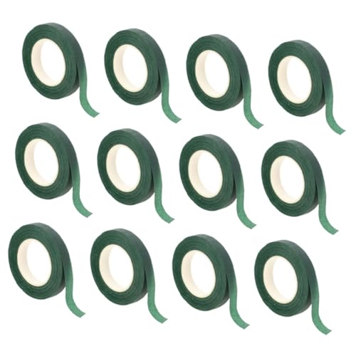 Hohopeti 12Rollen Tiefgrünes Klebeband für Frische und für DIY Blumenarrangements Hochzeitssträuße und Kreative Bastelprojekte von Hohopeti