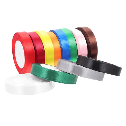 Hohopeti 12Stücke Geschenkband Breites Satinband für Hochzeiten Feste und DIY Dekoration Bunte Geschenkverpackung mit Vielseitigen Anwendungsmöglichkeiten von Hohopeti