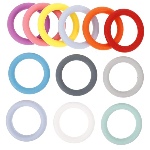 Hohopeti 12Stücke Silikon O Ringe mit Doppellöchern Schlüsselanhänger für DIY Projekte Sichere und Weiche Silikonringe für Dekorative Zwecke Heimwerkerbedarf von Hohopeti