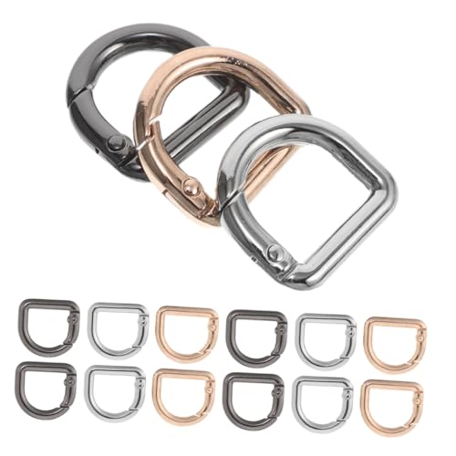 Hohopeti 15 Stück Taschenfederverschluss Zubehör Verschluss Für Ringschnallen Taschen Hardware Zubehör D Ring Karabinerclip Geldbörse D Schnalle Handtasche Seitenclips von Hohopeti