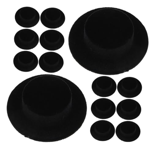 Hohopeti 15 Stück Teiliges Miniatur Puppenhüte aus Flauschigem Harz Schwarze Kleine Wintermützen für DIY Bastelprojekte Weihnachtsmützen Deko Schneemann Figuren Accessoires von Hohopeti
