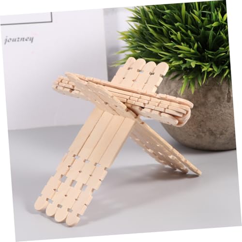 Hohopeti 150 Stück Holzstäbchen mit Sägezahnung Bastelstöcke aus Holz für DIY projekte Glatte Oberfläche ohne Splitter für Schule Basteln und Eiscreme dekoration von Hohopeti