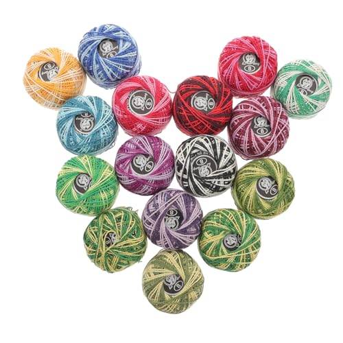 Hohopeti 16 Rollen Teiliges Stickgarn Set Bunte Baumwoll stickfäden Langlebig für DIY Kreuzstich Handarbeit für Anfänger und Bastelfans von Hohopeti