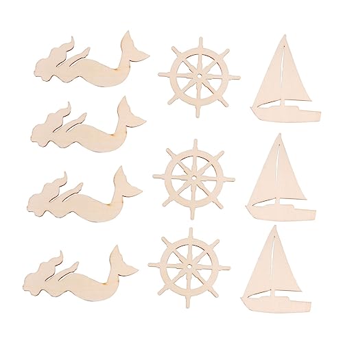 Hohopeti 18 Stück Teiliges Unvollendetes Holz Dekoset mit Schiffsschiff Ruder Yacht und Meerjungfrau Leichte DIY Holzfiguren zum Bemalen und Kreativen Basteln für Vielseitige Wand und Hohopeti 18 Stück Teiliges Unvollendetes Holz Dekoset mit Schiffsschiff Ruder Yacht und Meerjungfrau Leichte DIY Holzfiguren zum Bemalen und Kreativen Basteln für Vielseitige Wand und von Hohopeti