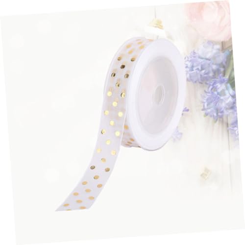 Hohopeti 1Rolle Glitter Gepunktetes Band mit Hot Stamping Geschenkverpackungsband für DIY Basteln für Partys und Weiß mit Goldenen von Hohopeti