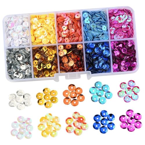 Hohopeti 1Satz Bunte Plastik Halbbecher Paillettenperlen für DIY Armbänder für Party und Basteldekorationen für Erwachsene von Hohopeti