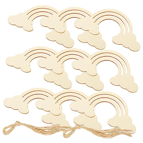 Hohopeti 1Satz DIY Holzregenbogen Ornamente Unvollendete Holzscheiben für Bastelprojekte für Dekorieren mit Aufhängefunktion für Fesselnde Dekoideen von Hohopeti