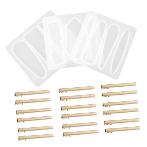 Hohopeti 1Satz Silikon Haarspangenform DIY Epoxidharz Gießform für Haaraccessoires Wiederverwendbar Leicht zu Reinigen und Einfach zu Verwenden für Bastelprojekte von Hohopeti