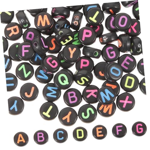 Hohopeti 1Tasche Buchstabenperlen DIY Beutel Kreative Buchstabenperlen Bunte Musterperlen für Handgefertigten Schmuck für Armbänder und Mehr Geschenkidee von Hohopeti