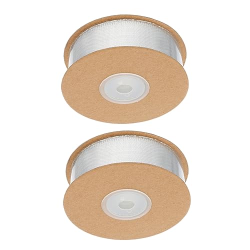 Hohopeti 2 Rollen Dekoratives Geschenkband mit Drahtkante Silber Glänzend Festliches Schleifenband für Geschenkverpackung Party Deko Hochzeit Geburtstagsdeko Lametta Zubehör von Hohopeti