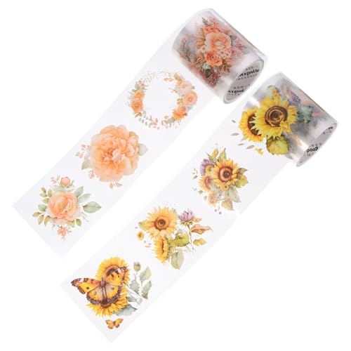 Hohopeti 2 Rollen Scrapbook Klebeband Pet Pflanzen Aufkleber mit Sonnenblume und Orangenrose Dekoratives Tape für DIY Scrapbooking Journale Geschenkverpackung Handreißbar Vielseitig Hohopeti 2 Rollen Scrapbook Klebeband Pet Pflanzen Aufkleber mit Sonnenblume und Orangenrose Dekoratives Tape für DIY Scrapbooking Journale Geschenkverpackung Handreißbar Vielseitig von Hohopeti