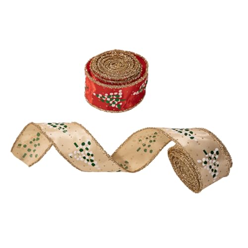 Hohopeti 2 Rollen Weihnachtsdrahtband mit Stabilen Kanten Formstabil für Diy-bastelarbeiten Geschenkverpackungen Kränze und Schleifen Farbige Stoffbänder in Rot und Khaki für Festliche Hohopeti 2 Rollen Weihnachtsdrahtband mit Stabilen Kanten Formstabil für Diy-bastelarbeiten Geschenkverpackungen Kränze und Schleifen Farbige Stoffbänder in Rot und Khaki für Festliche von Hohopeti