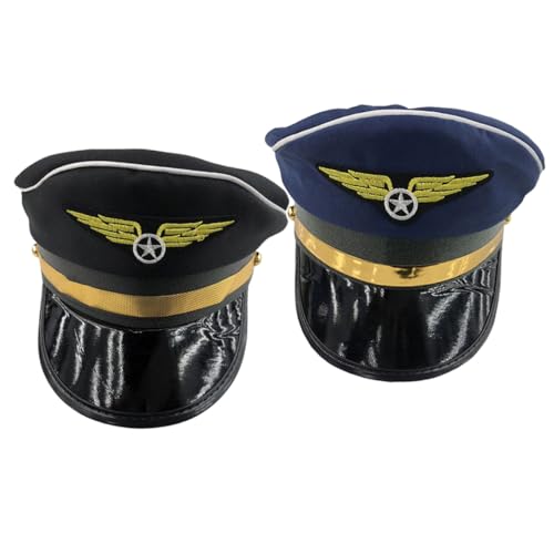 Hohopeti 2 Stück Cosplay Fliegermütze Schwarz Verstellbar Leicht Atmungsaktiv Party Kostüm Bühnenauftritt Karneval Erwachsene Hohopeti 2 Stück Cosplay Fliegermütze Schwarz Verstellbar Leicht Atmungsaktiv Party Kostüm Bühnenauftritt Karneval Erwachsene von Hohopeti