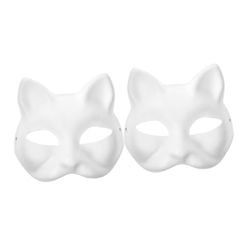 Hohopeti 2 Stück DIY Weiße Katzenmasken aus Papier Blanko Handbemalbare Tier Gesichtsmasken für Fasching Halloween Malunterricht und Karneval Leichte Bastelmaske für Kreative Dekoration Hohopeti 2 Stück DIY Weiße Katzenmasken aus Papier Blanko Handbemalbare Tier Gesichtsmasken für Fasching Halloween Malunterricht und Karneval Leichte Bastelmaske für Kreative Dekoration von Hohopeti