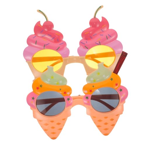 Hohopeti 2 Stück Eistüten Brillen Sommer Strand Brillen Lustige Geburtstags Eiscreme Brillen Party Neuheitsbrillen Hawaii Brillen Hawaii Zubehör Lustige Brillen Kunststoff von Hohopeti