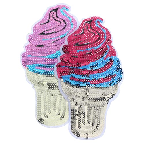 Hohopeti 2 Stück Eistüten Patches zum Aufbügeln mit Pailletten Kleine Reparierende Stoffaufnäher für Kleidung Vielseitige DIY Applikationen Modische Eiscreme Aufnäher für Jacken Shirts Hohopeti 2 Stück Eistüten Patches zum Aufbügeln mit Pailletten Kleine Reparierende Stoffaufnäher für Kleidung Vielseitige DIY Applikationen Modische Eiscreme Aufnäher für Jacken Shirts von Hohopeti