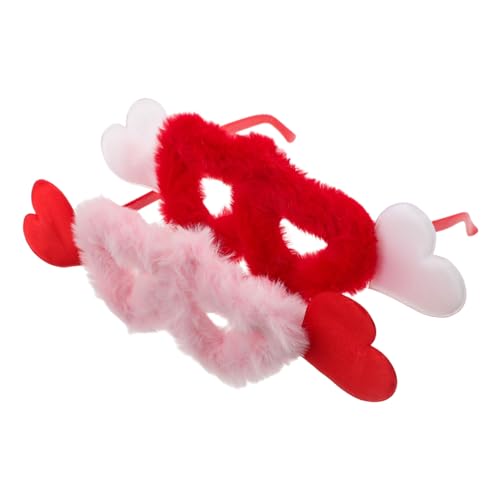 Hohopeti 2 Stück Herzförmige Plüsch Sonnenbrillen Flauschige Samtpartybrille mit Retro-design Leicht Unisex Weiche Valentinstag Eyewear für Frauen Mädchen Karneval und Cosplay Hohopeti 2 Stück Herzförmige Plüsch Sonnenbrillen Flauschige Samtpartybrille mit Retro-design Leicht Unisex Weiche Valentinstag Eyewear für Frauen Mädchen Karneval und Cosplay von Hohopeti