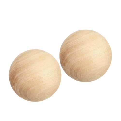 Hohopeti 2 Stück Holzkugeln Unbehandelte Massivholz Kugeln Glatt Polierte Holzblanks für Bastelarbeiten DIY Dekoration Holzhandwerk von Hohopeti